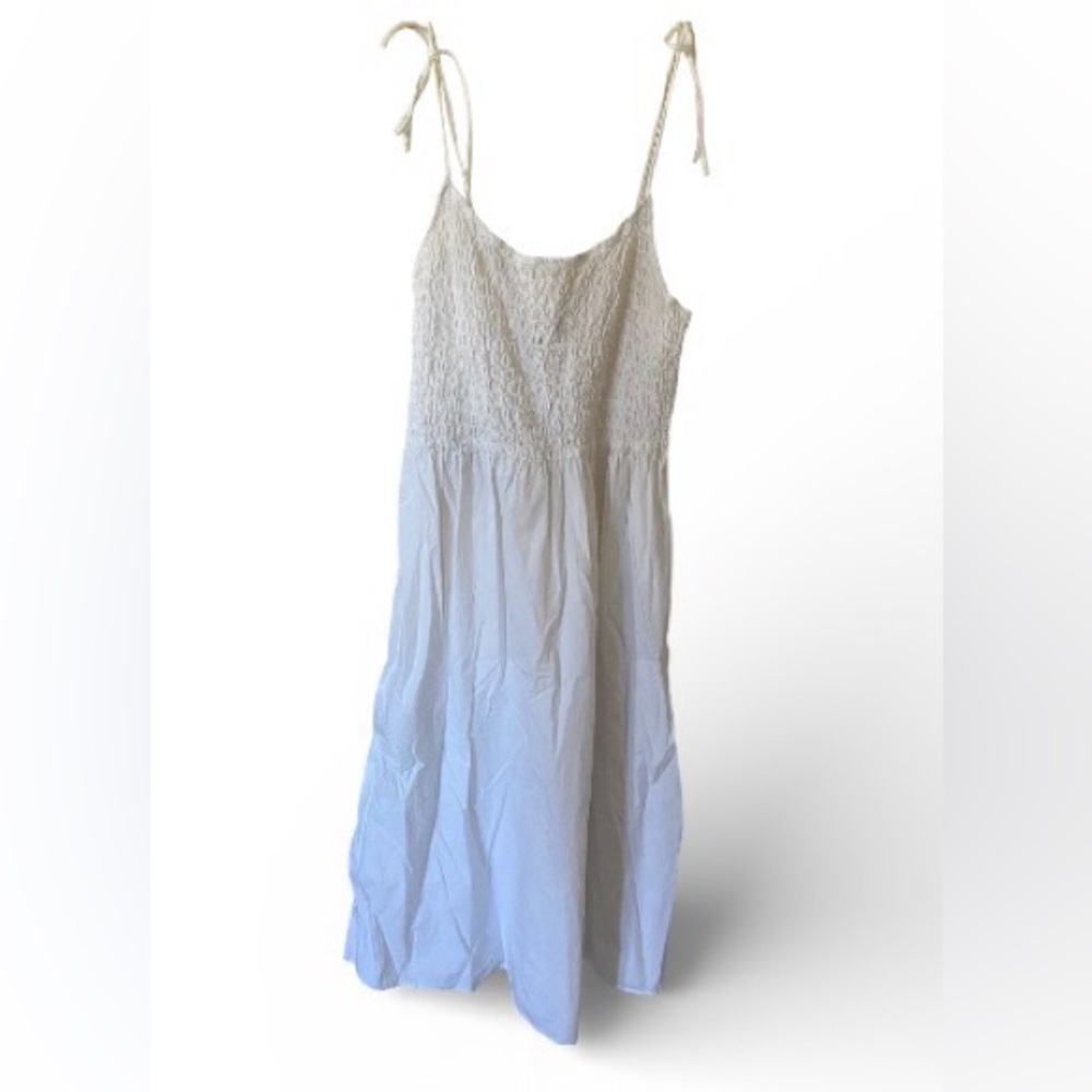 H&M White 100% cotton Maxi Dress size L new no tag